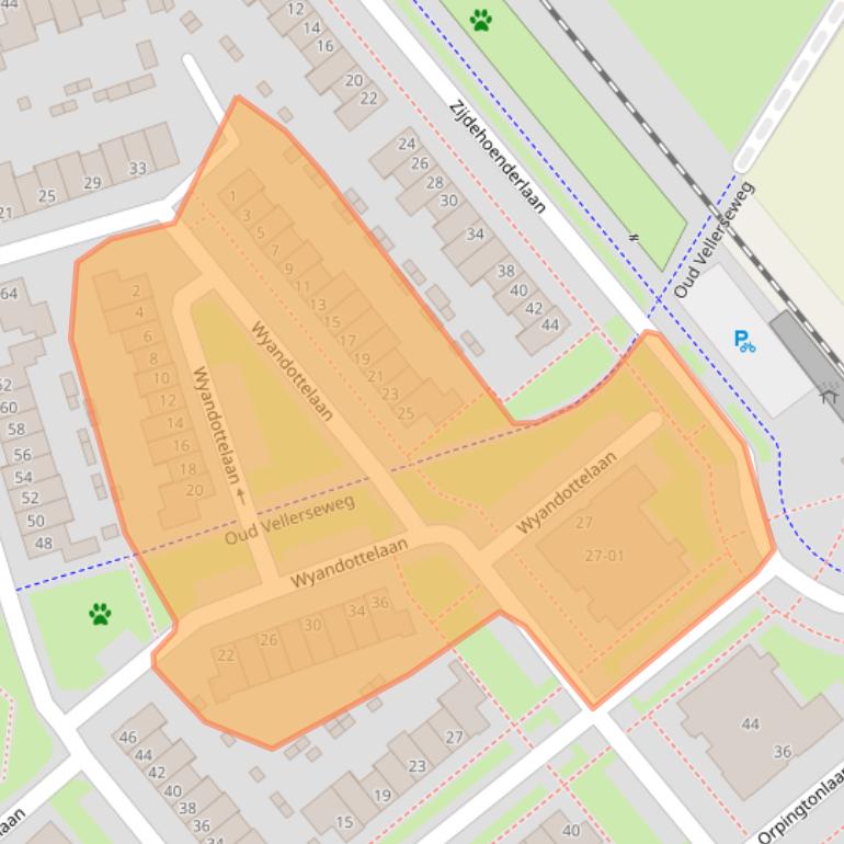 Kaart van postcodegebied 3772WT.