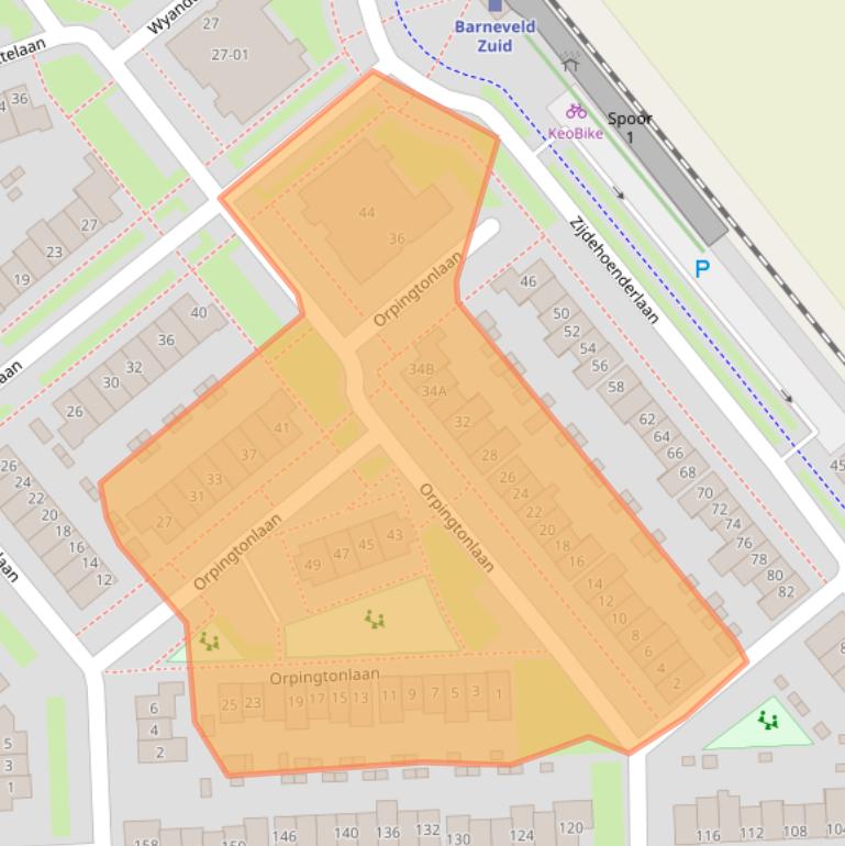 Kaart van postcodegebied 3772WX.