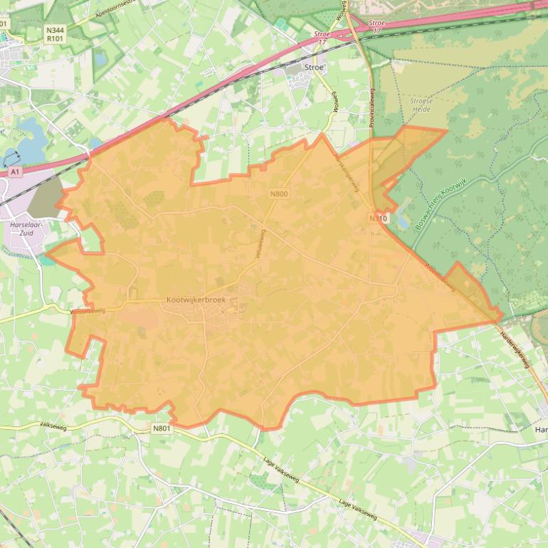 Kaart van postcodegebied 3774.