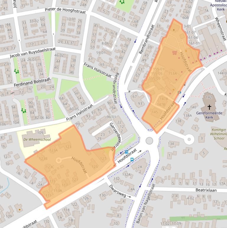 Kaart van postcodegebied 3781AD.