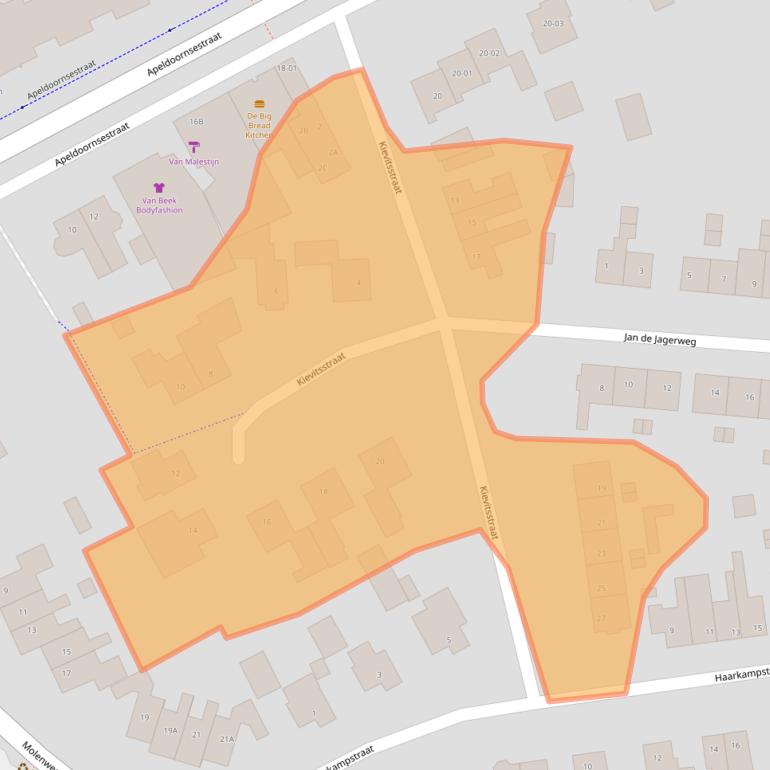 Kaart van postcodegebied 3781BZ.