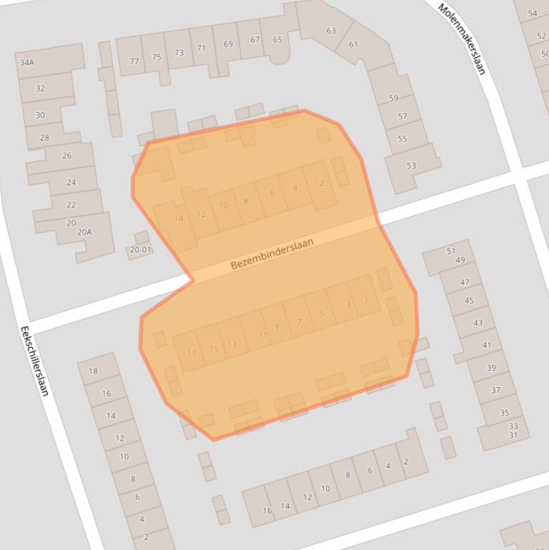 Kaart van postcodegebied 3781DG.