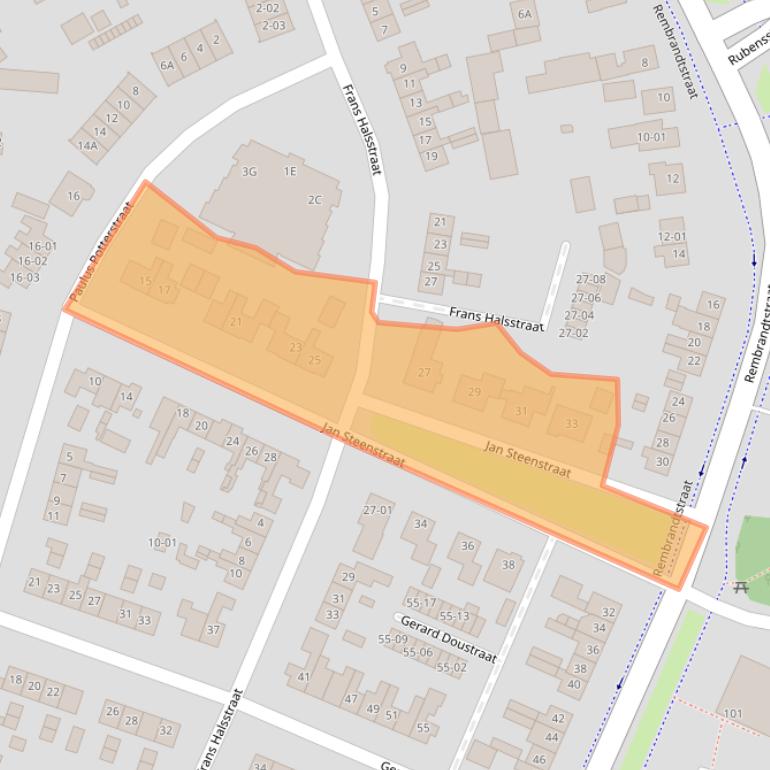 Kaart van postcodegebied 3781EM.