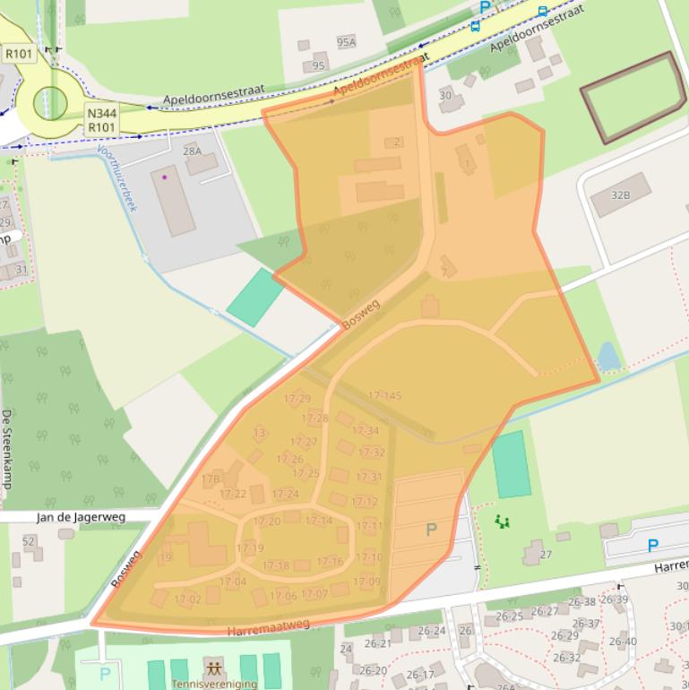 Kaart van postcodegebied 3781NG.