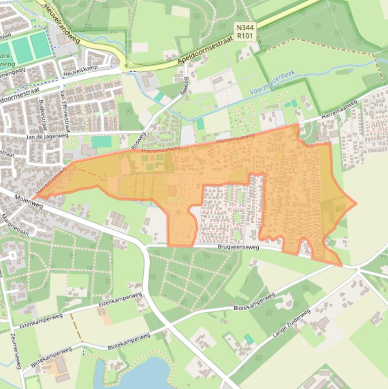 Kaart van postcodegebied 3781NJ.