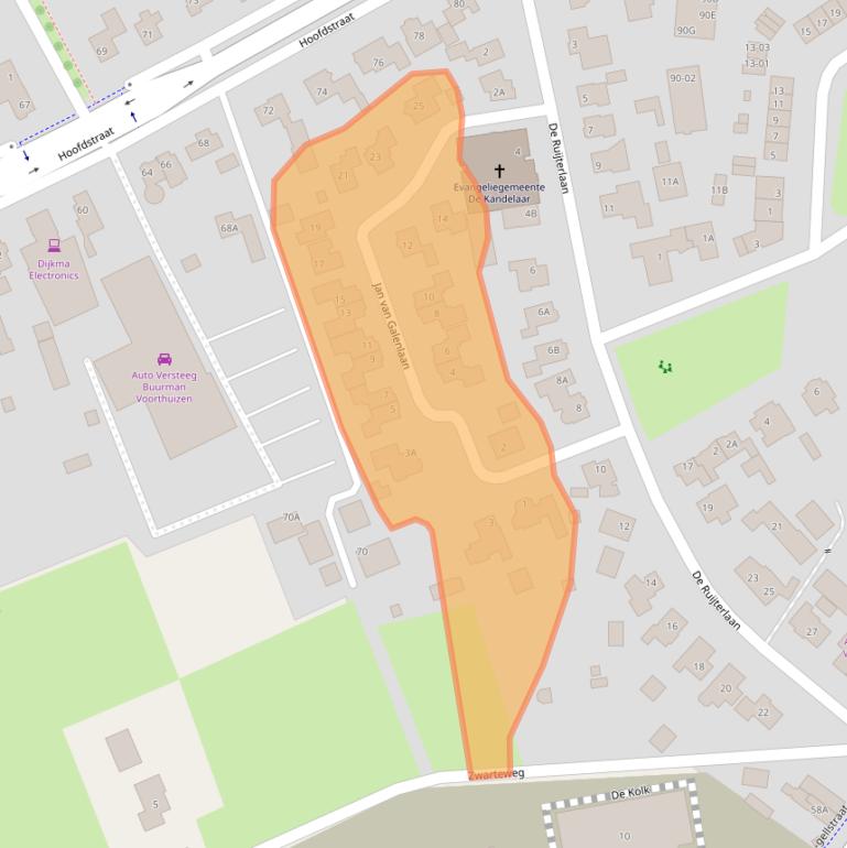 Kaart van postcodegebied 3781TR.