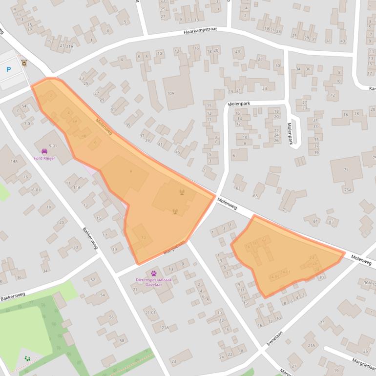 Kaart van postcodegebied 3781VD.