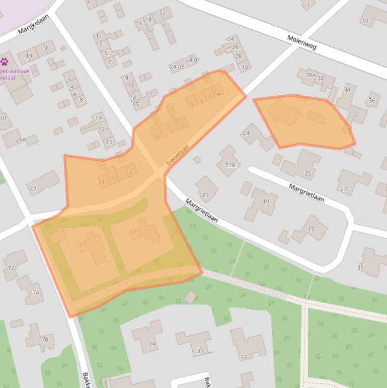 Kaart van postcodegebied 3781VH.