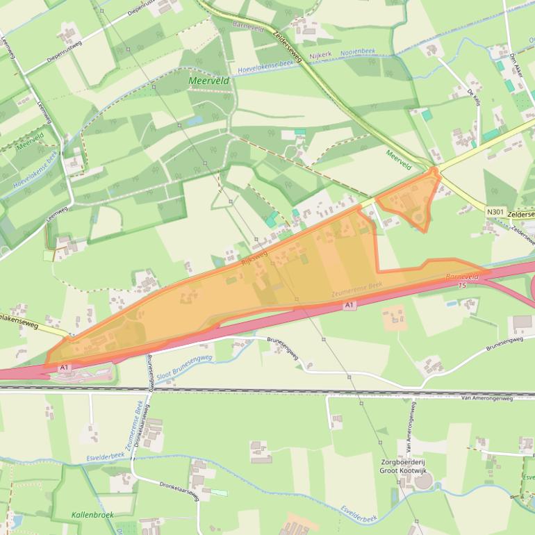 Kaart van postcodegebied 3784LV.