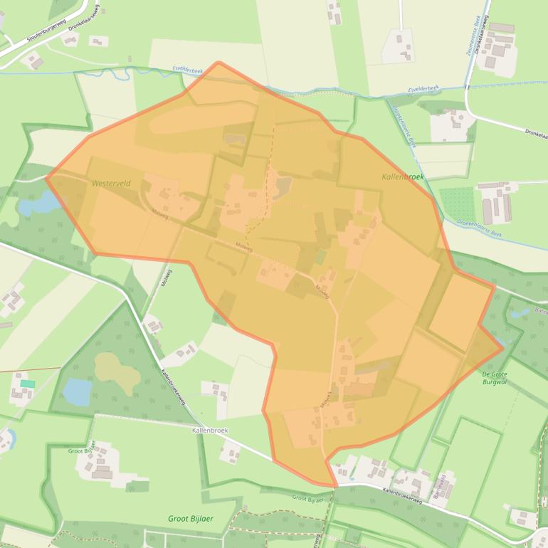 Kaart van postcodegebied 3784VC.
