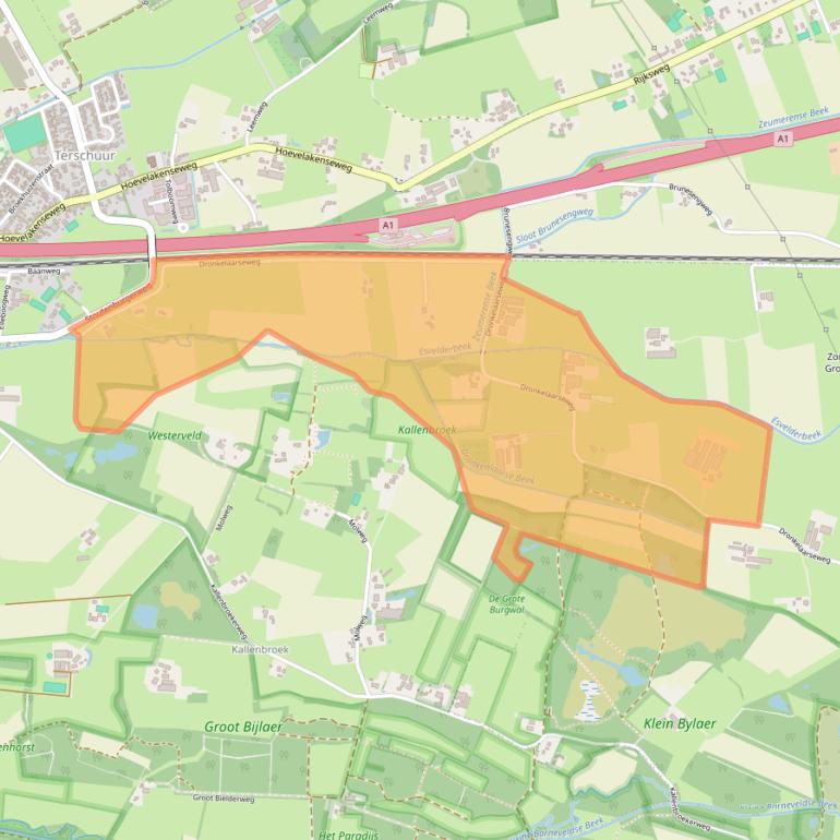 Kaart van postcodegebied 3784WB.