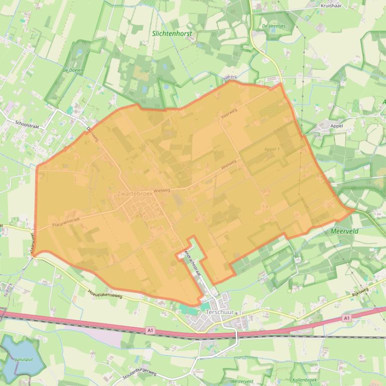 Kaart van postcodegebied 3785.