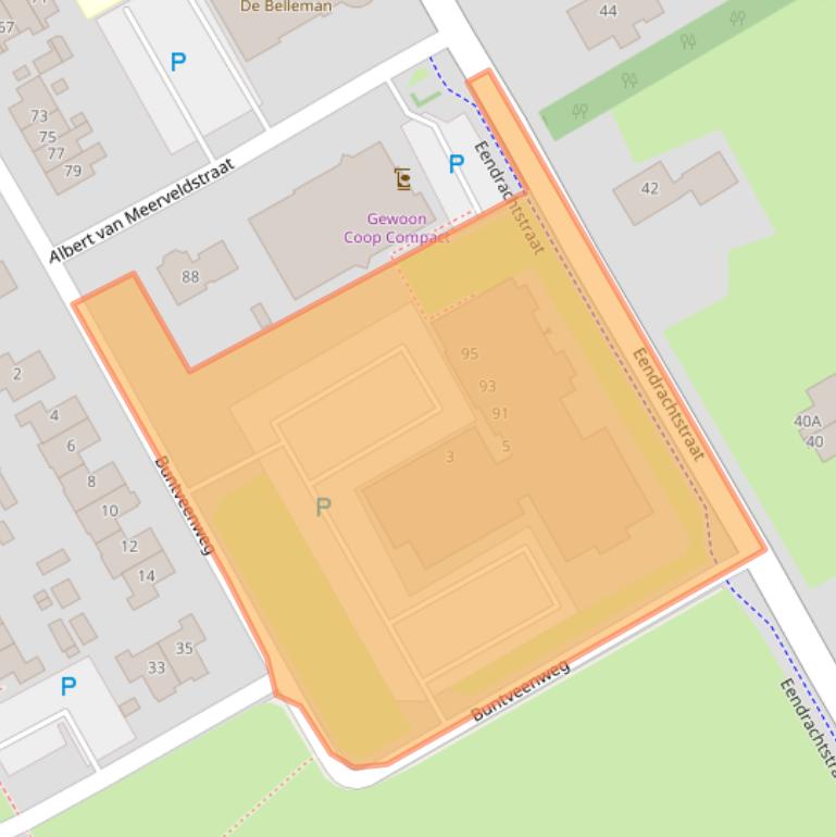 Kaart van postcodegebied 3785RA.