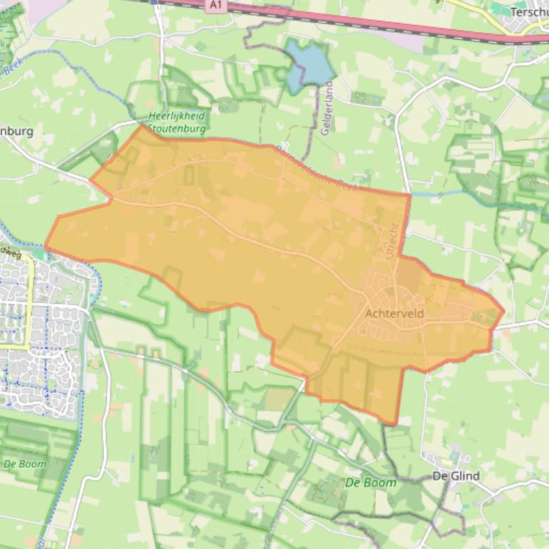 Kaart van postcodegebied 3791.