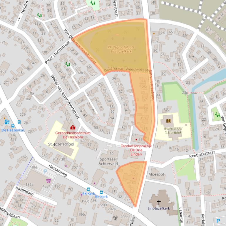 Kaart van postcodegebied 3791AA.