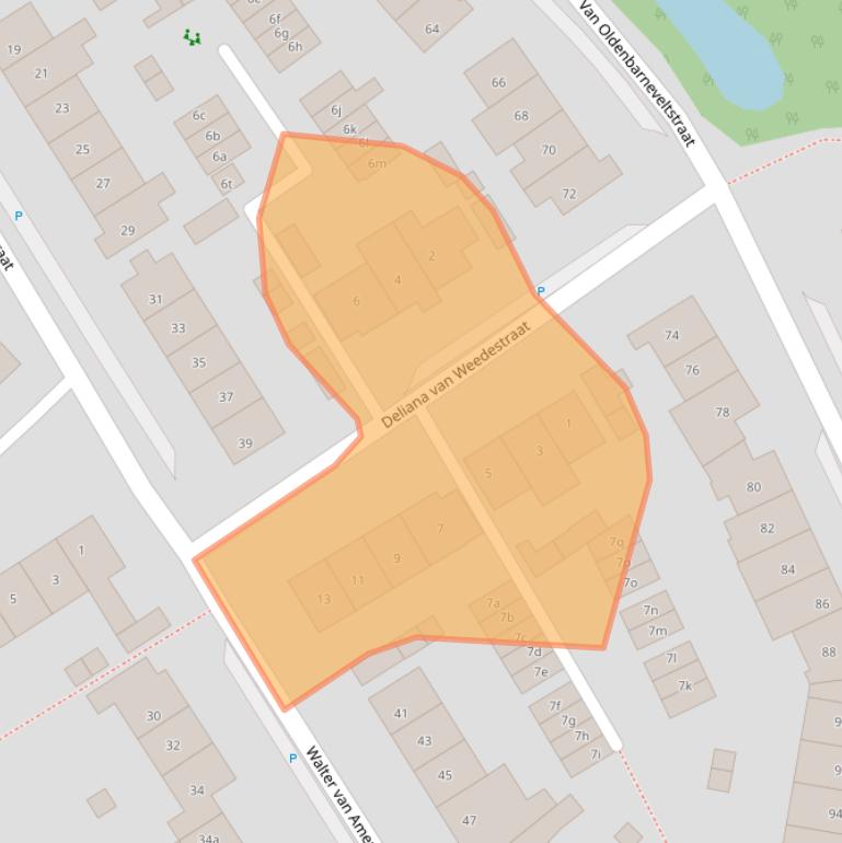 Kaart van postcodegebied 3791AM.