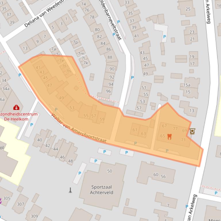 Kaart van postcodegebied 3791AP.