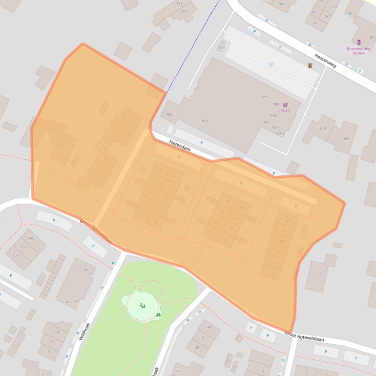 Kaart van postcodegebied 3791RG.