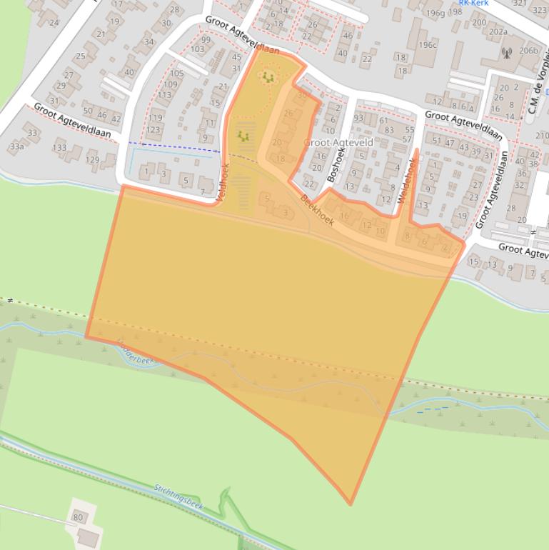 Kaart van postcodegebied 3791RL.