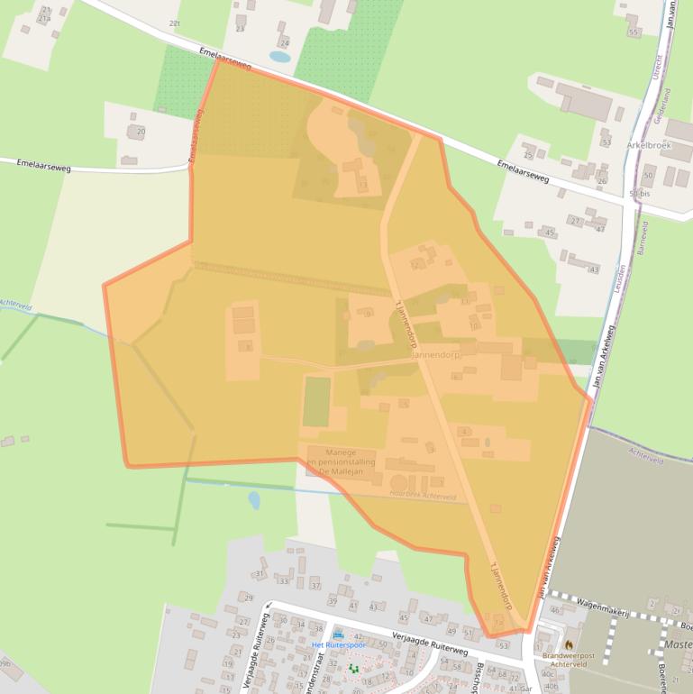 Kaart van postcodegebied 3791VJ.