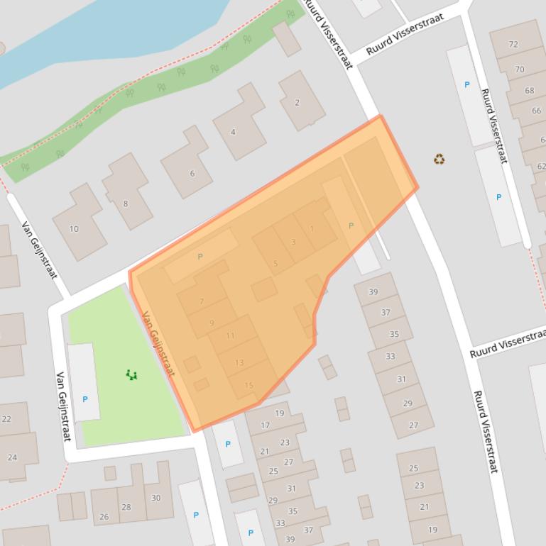 Kaart van postcodegebied 3791VP.