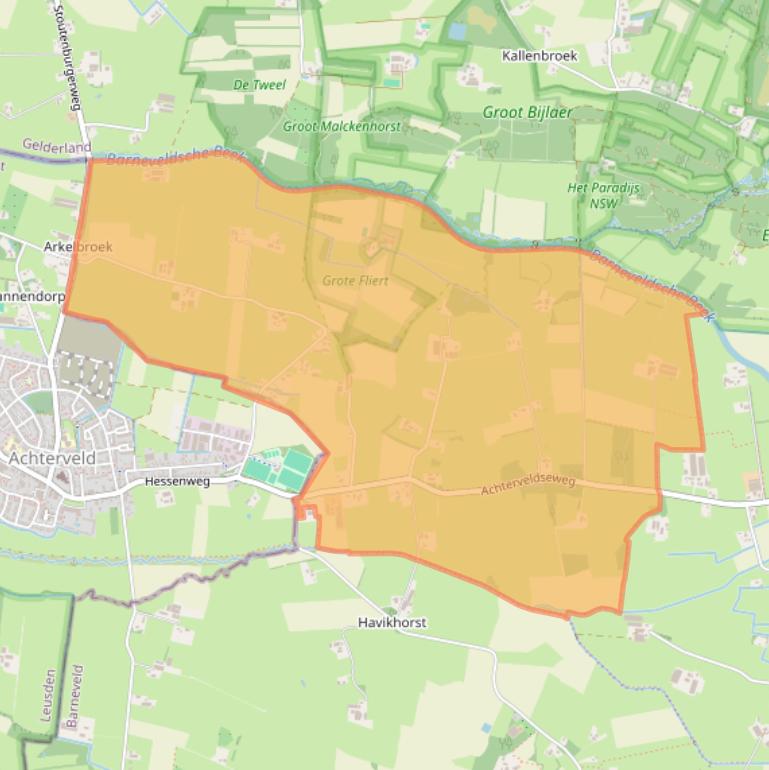 Kaart van postcodegebied 3792.