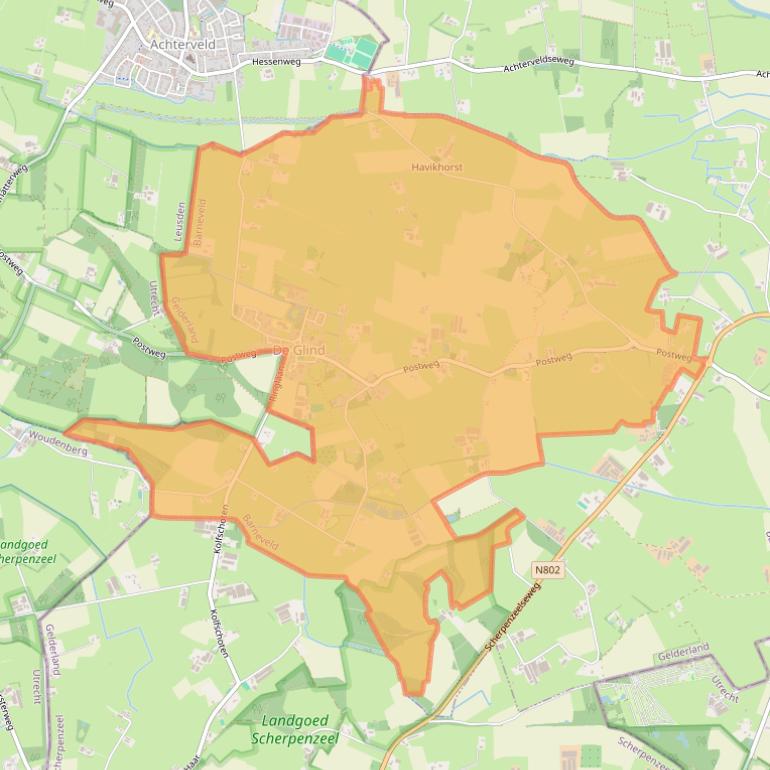 Kaart van postcodegebied 3794.