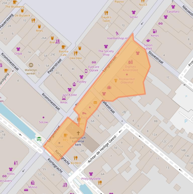 Kaart van postcodegebied 3811AC.
