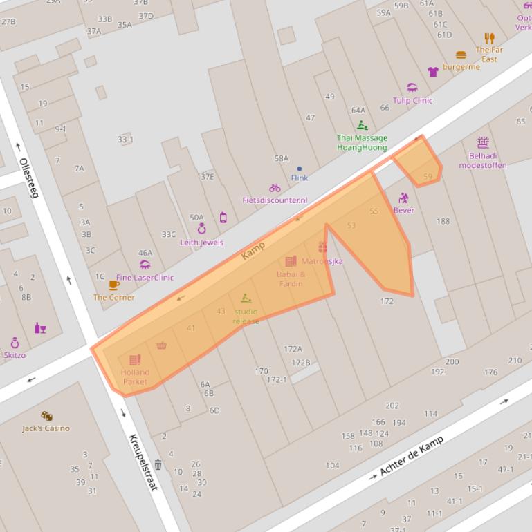 Kaart van postcodegebied 3811AN.