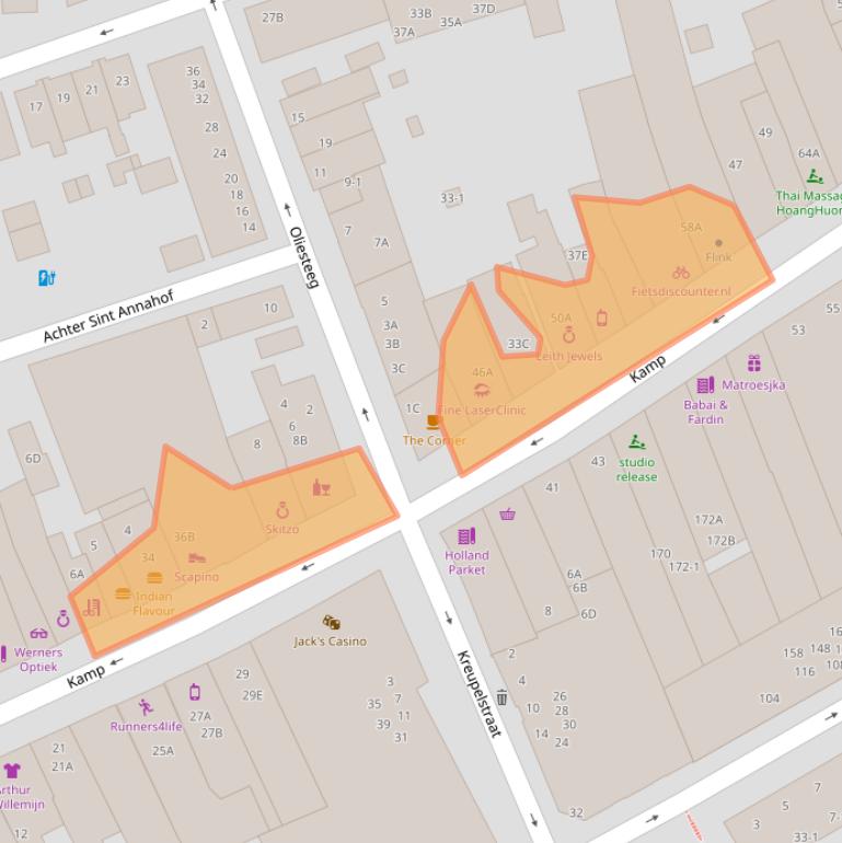 Kaart van postcodegebied 3811AS.