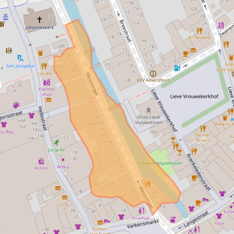 Kaart van postcodegebied 3811BA.