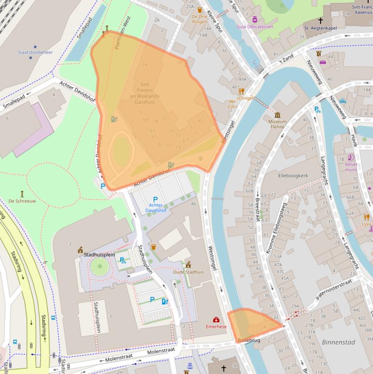 Kaart van postcodegebied 3811BD.