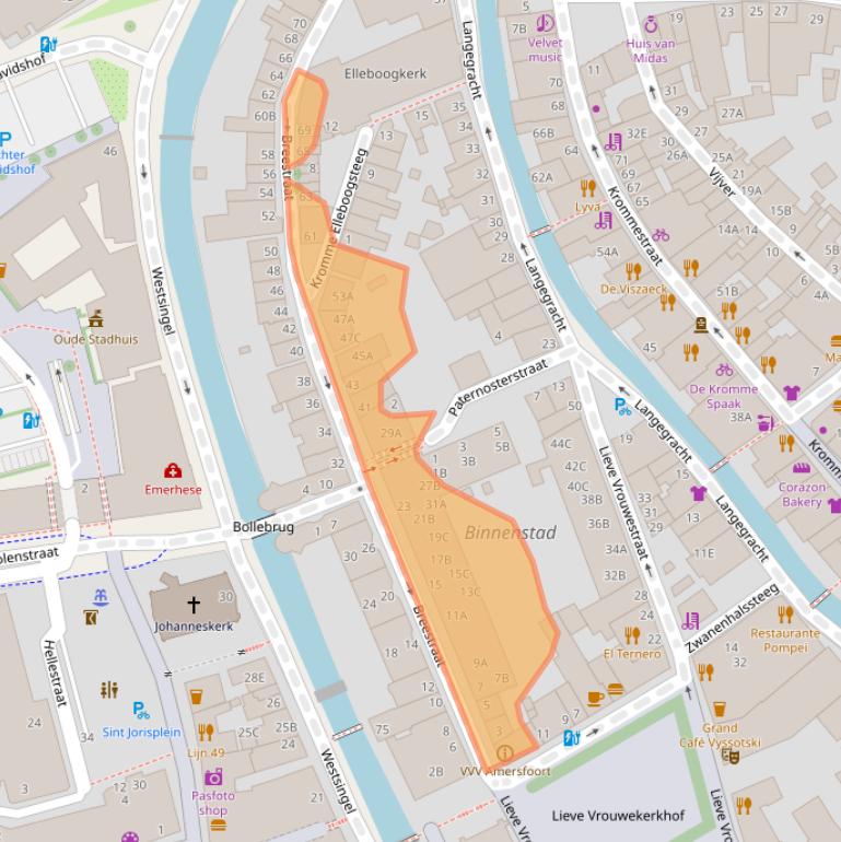 Kaart van postcodegebied 3811BH.