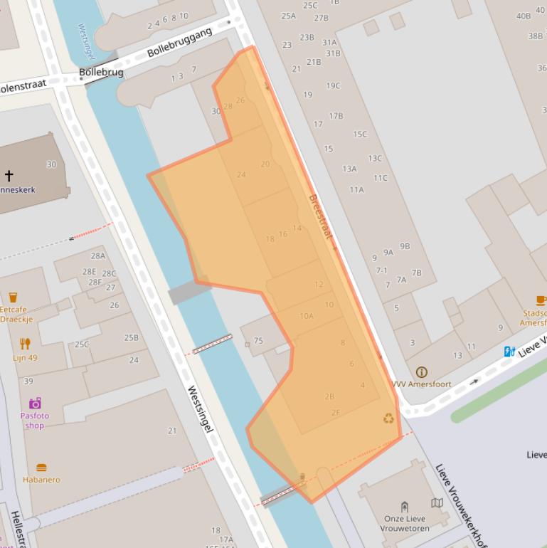 Kaart van postcodegebied 3811BJ.