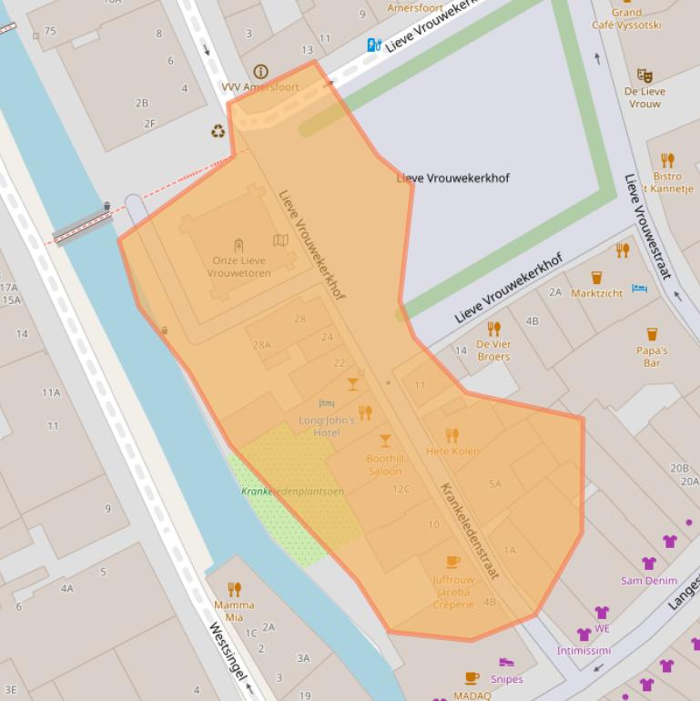 Kaart van postcodegebied 3811BN.