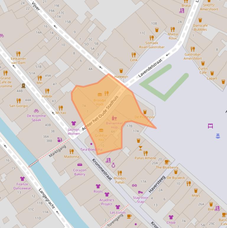 Kaart van postcodegebied 3811CH.