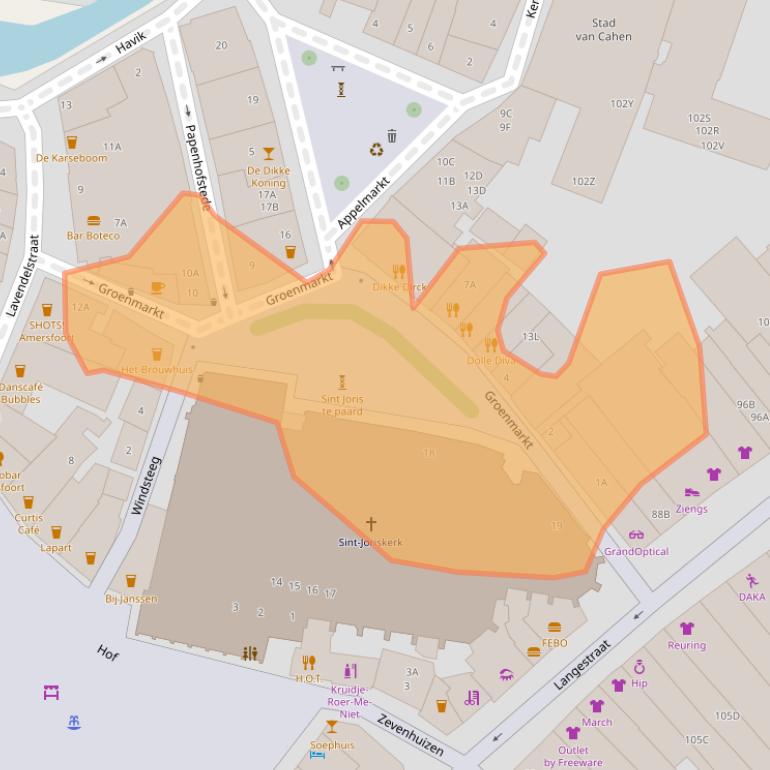 Kaart van postcodegebied 3811CP.