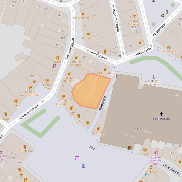 Kaart van postcodegebied 3811CS.