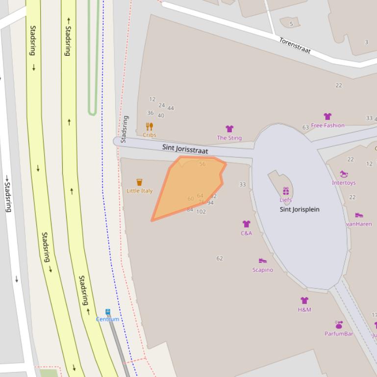 Kaart van postcodegebied 3811DD.