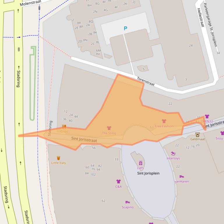 Kaart van postcodegebied 3811DH.