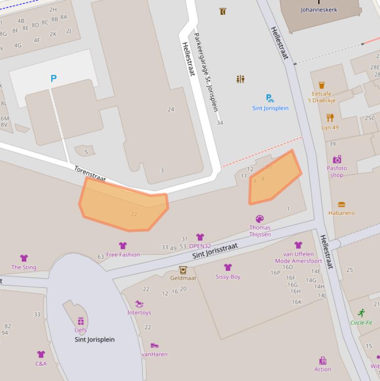 Kaart van postcodegebied 3811DJ.