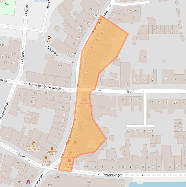 Kaart van postcodegebied 3811EP.