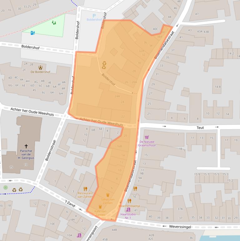 Kaart van postcodegebied 3811ES.