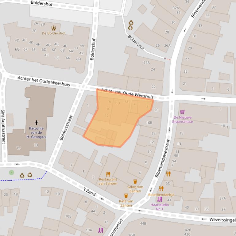 Kaart van postcodegebied 3811EV.