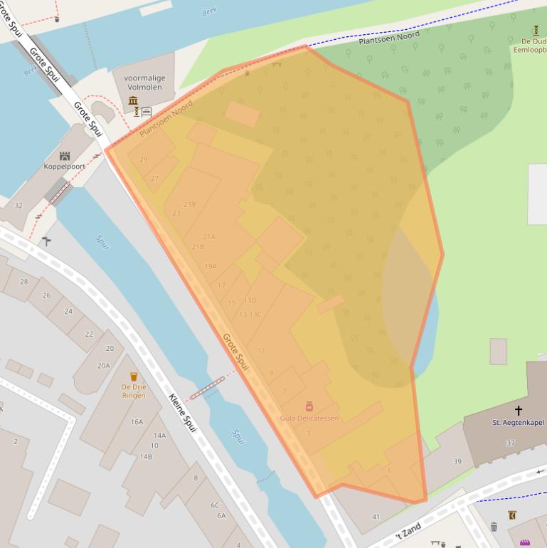 Kaart van postcodegebied 3811GA.