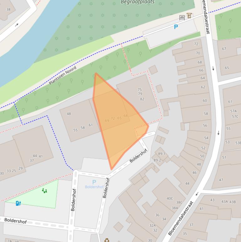 Kaart van postcodegebied 3811GS.