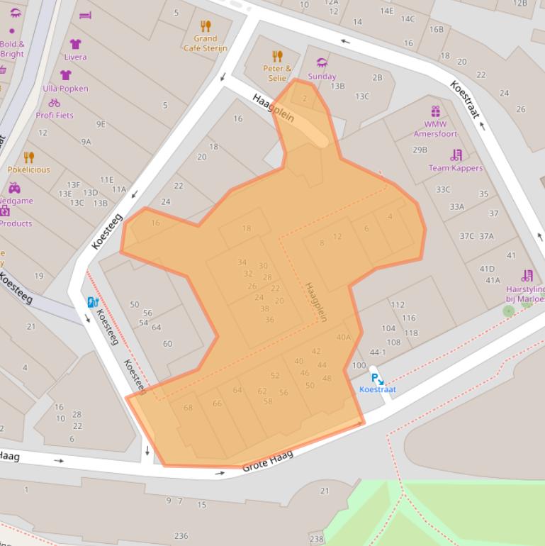 Kaart van postcodegebied 3811GW.