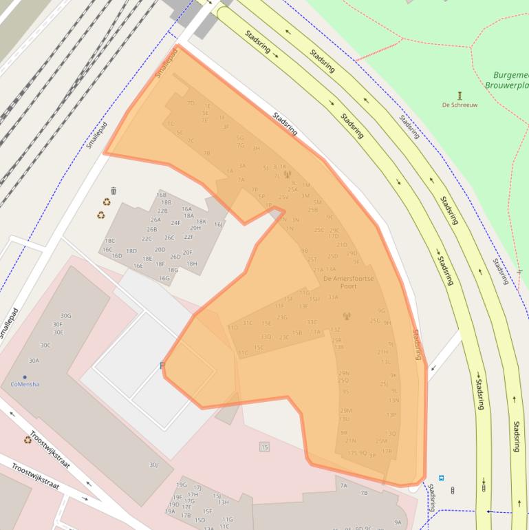 Kaart van postcodegebied 3811HM.