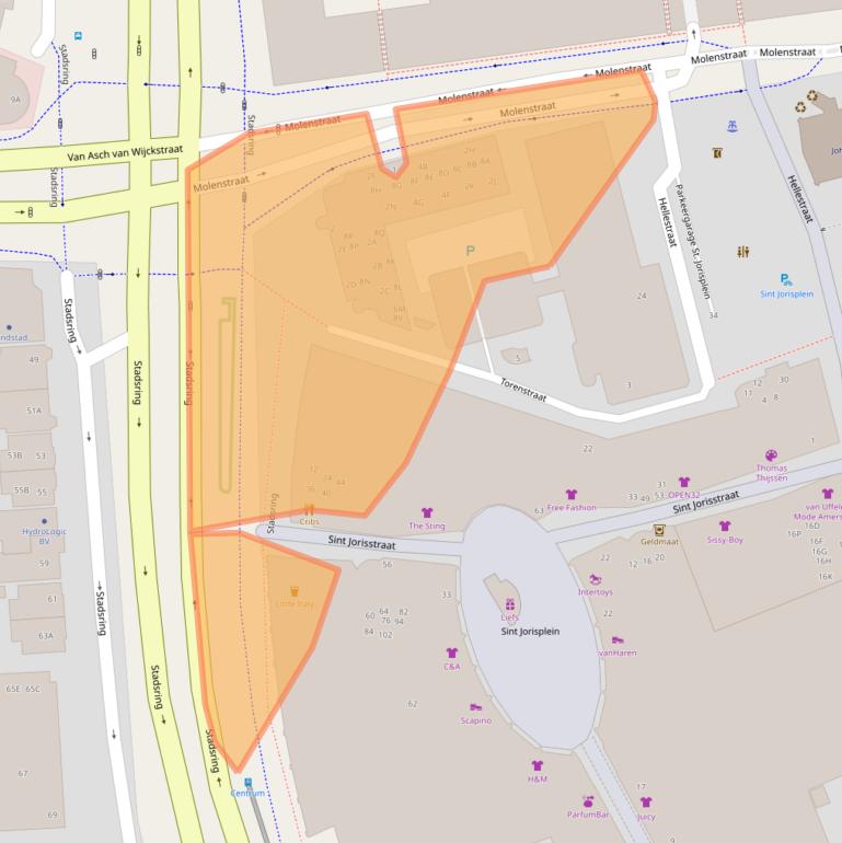 Kaart van postcodegebied 3811HR.