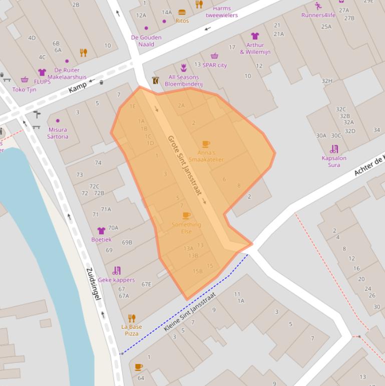 Kaart van postcodegebied 3811HX.